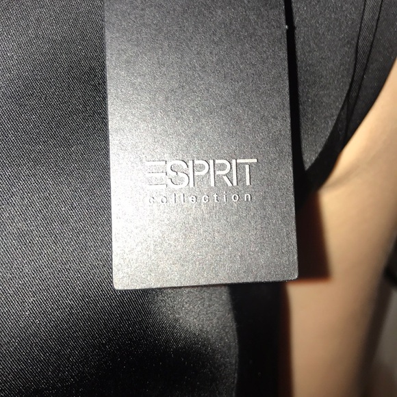 NEW WITH TAGS ESPIRIT black silky dress size 8 - Picture 3 of 6